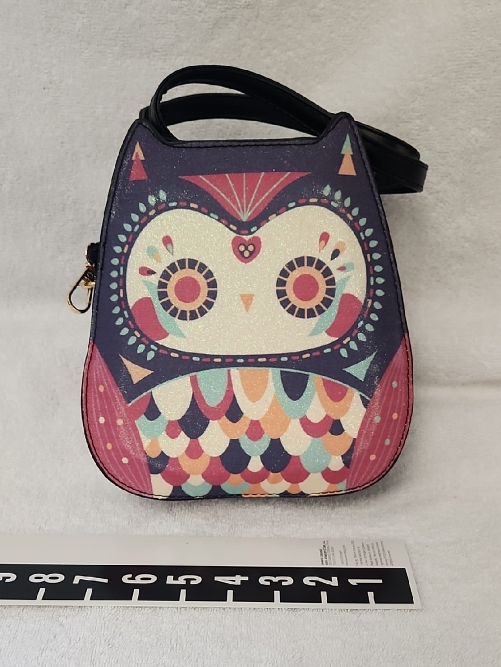 Whimsical Owl Crossbody Bag - Navy & Pink